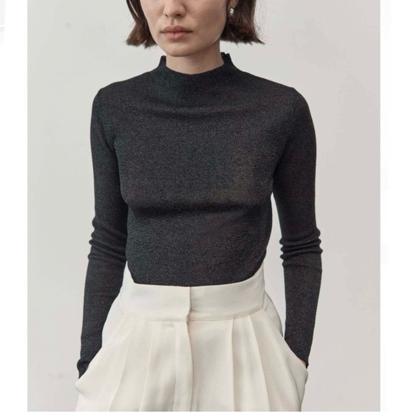 St. Agni Tops - St Agni The Long Sleeve High Neck Knit Top in galaxy